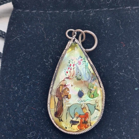 Antique  Hand Painted Persian Pendant - Picture 6 of 14